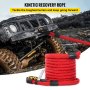 VEVOR 1\" x 31.5\' Recovery Tow Rope, 15195 kg, Heavy Duty Nylon Double Braided Kinetic Energy Rope with Loops and Protective Sleeves, for Truck Off-Road Vehicle ATV UTV, Carry Bag Included, Red