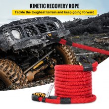 VEVOR Kinetic Energy Recovery Rope Tow Rope 25.5mm x 9.6m 15195 KG Carry Bag Red