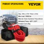 VEVOR 3/4" x 21' Kinetic Recovery Rope, 19,200 lbs, Heavy Duty Nylon Double Braided Kinetic Energy Rope w/ Loops and Protective Sleeves, for Truck Off-Road Vehicle ATV UTV, Carry Bag Included, Red