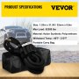 VEVOR 32 mm x 9.6 m Kinetic Recovery & Tow Rope, 23,723 kg, Heavy Duty Nylon Double Braided Kinetic Energy Rope, for Truck Off-Road Vehicle ATV UTV, Carry Bag Included, Black