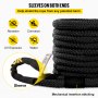 VEVOR 1-1/4" x 31.5' Recovery Tow Rope, 52,300 lbs, Heavy Duty Nylon Double Braided Kinetic Energy Rope w/ Loops and Protective Sleeves, for Truck Off-Road Vehicle ATV UTV, Carry Bag Included, Black