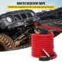 VEVOR 3/4" x 31.5' Kinetic Recovery Tow Rope, 19,200 lbs, Heavy Duty Double Braided Kinetic Energy Rope w/ Loops and Protective Sleeves, for Truck Off-Road Vehicle ATV UTV, Carry Bag Included, Red