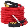 VEVOR 7/8" x 21' Kinetic Recovery Rope, 21,970 lbs, Heavy Duty Nylon Double Braided Kinetic Energy Rope with Loops and Protective Sleeves, for Truck Off-Road Vehicle ATV UTV, Carry Bag Included, Red