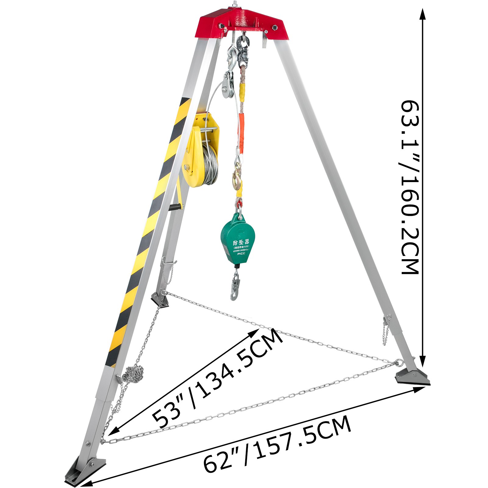 Confined Space Tripod Safety Tripod With 1800lbs Winch Rescue Tripod 7ft Legs