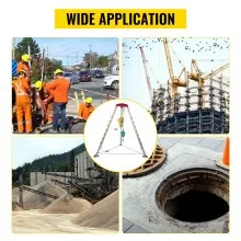 VEVOR Confined Space Tripod Kit 1200LBS Winch, Confined Space Tripod 7' Leg Bracket and 98' Cable, Confined Space Rescue Tripod 32.8' Fall Protection for Traditional Confined Spaces