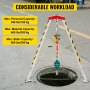 VEVOR Confined Space Tripod 1800lbs Winch and 8' Legs Confined Space Rescue Kit 98' Cable Rescue Tripod with 32.8' Fall Protection for Confined Space Rescue