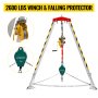 VEVOR Confined Space Tripod with 2600lbs Winch Confined Space Kit 8' Legs and 98' Cable Confined Space Rescue Tripod with 32.8' Fall Protection for Confined Space Rescue
