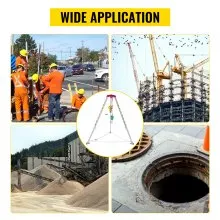 VEVOR Confined Space Tripod with 2600lbs Winch Confined Space Kit 8' Legs and 98' Cable Confined Space Rescue Tripod with 32.8' Fall Protection for Confined Space Rescue