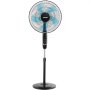 VEVOR 18-Inch Pedestal Fan, 2700 CFM Standing Floor Fan with Remote Control, 9 Speeds & 3 Modes, Oscillating Adjustable Height, Quiet DC Motor 5-Blade for Home, Bedroom, Garage, Workshop, Black