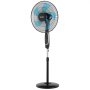 VEVOR 18-Inch Pedestal Fan, 2700 CFM Standing Floor Fan with Remote Control, 9 Speeds & 3 Modes, Oscillating Adjustable Height, Quiet DC Motor 5-Blade for Home, Bedroom, Garage, Workshop, Black