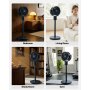 VEVOR 7-Inch Pedestal Fan, Oscillating Standing Floor Fan with DC Motor, Remote Control, 12 Speeds & 3 Modes, 15H Timer, Adjustable Height, Quiet for Home, Bedroom, Living Room, Study Room, Blue Gray