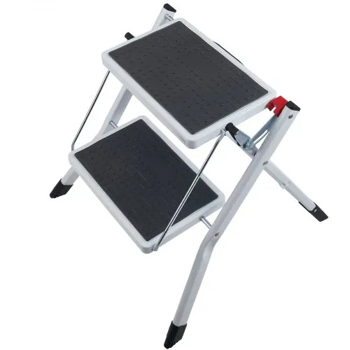 VEVOR Step Ladder 2-Step 150kg Capacity, Ergonomic Folding Steel