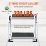 VEVOR Step Ladder 2-Step 150kg Capacity, Ergonomic Folding Steel Step Stool with Wide Anti-Slip Pedal, Sturdy Step Stool for Adults Toddlers, Multi-Use for Household, Kitchen, Office, RVs