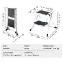 VEVOR Step Ladder 2-Step 150kg Capacity, Ergonomic Folding Steel Step Stool with Wide Anti-Slip Pedal, Sturdy Step Stool for Adults Toddlers, Multi-Use for Household, Kitchen, Office, RVs