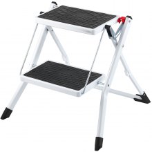 VEVOR-trinstige 2-trins kapacitet på 150 kg, ergonomisk foldestol i stål med bred anti-skrid-pedal, robust trinskammel til voksne småbørn, multi-anvendelse til husholdning, køkken, kontor, autocampere