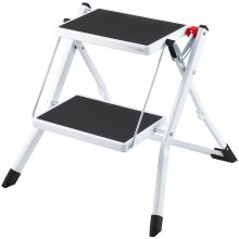 VEVOR Step Ladder 2-Step 330lbs Capacity, Ergonomic Folding Steel Step Stool with Wide Anti-Slip Pedal, Sturdy Step Stool for Adults Toddlers, Multi-Use for Household, Kitchen, Office, RVs