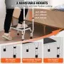 VEVOR Step Stool 1-Step 150KG Capacity, 3 Adjustable Height with Handle Steel Step Ladder, Portable Toddler Step Stools for Adults, Non-Slip Sturdy Step Ladders for Office, RVs, Pets