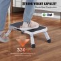 VEVOR Step Stool 1-Step 150KG Capacity, Folding Steel Step Ladder 3 Adjustable Height, Portable Toddler Step Stools for Adults, Non-Slip Sturdy Step Ladders for Office, RVs, Pets, Bathrooms,Bedrooms