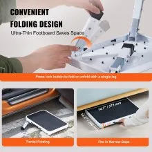 VEVOR Step Stool 1-Step 150KG Capacity, Folding Steel Step Ladder 3 Adjustable Height, Portable Toddler Step Stools for Adults, Non-Slip Sturdy Step Ladders for Office, RVs, Pets, Bathrooms,Bedrooms