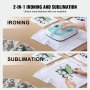 VEVOR Heat Press Machine, 12 x 10 inches Portable Heat Press, Dual-Tube Even Heating, Heat Transfer Machine with Precise Temp Control and Auto-Off, Sublimation Machine for T-shirts/Bags, Green+White