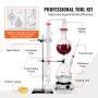 VEVOR Essential Oil Distillation Kit, 2000ml Distillation Apparatus, 3.3 Boro Lab Glassware Distillation Kit with 1000W Heating Plate and 24, 40 Joint, 28 pcs Set