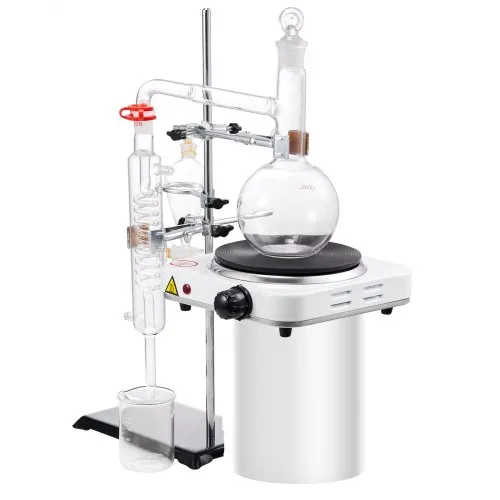 VEVOR Essential Oil Distillation Kit, 500ml Distillation Apparatus, 3.3  Boro Lab Glassware Distillation Kit with 1000W Heating Plate and 24, 40  Joint, 33 pcs Set | VEVOR US