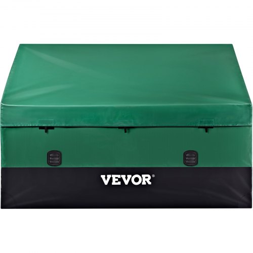 VEVOR Outdoor Storage Box, 230 Gallon Waterproof PE Tarpaulin Deck Box w/ Galvanized Frame, All-Weather Protection & Portable, for Camping, Garden, Poolside, and Yard, Brown & Blue