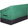 green and black VEVOR outdoor storage box, durable and spacious, perfect for organizing patio items.