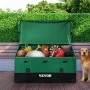 VEVOR Outdoor Storage Box, 870 L Waterproof PE Tarpaulin Deck Box with Galvanized Frame, All-Weather Protection & Portable, for Camping, Garden, Poolside, and Yard, Brown & Blue