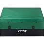 VEVOR Outdoor Storage Box, 870 L Waterproof PE Tarpaulin Deck Box with Galvanized Frame, All-Weather Protection & Portable, for Camping, Garden, Poolside, and Yard, Brown & Blue