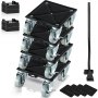 VEVOR Furniture Dolly, Furniture Moving Dollies with 360° Rotation PP Wheels & Enhance Carbon Steel Panel, Furniture Mover Tool Set with 1,9'' Wheel for Furniture Lifting and Moving, LxW (6,4''x6,9'')