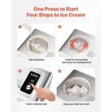 2 Quart Automatic Ice Cream Maker with Built-in Compressor No Pre-freezing