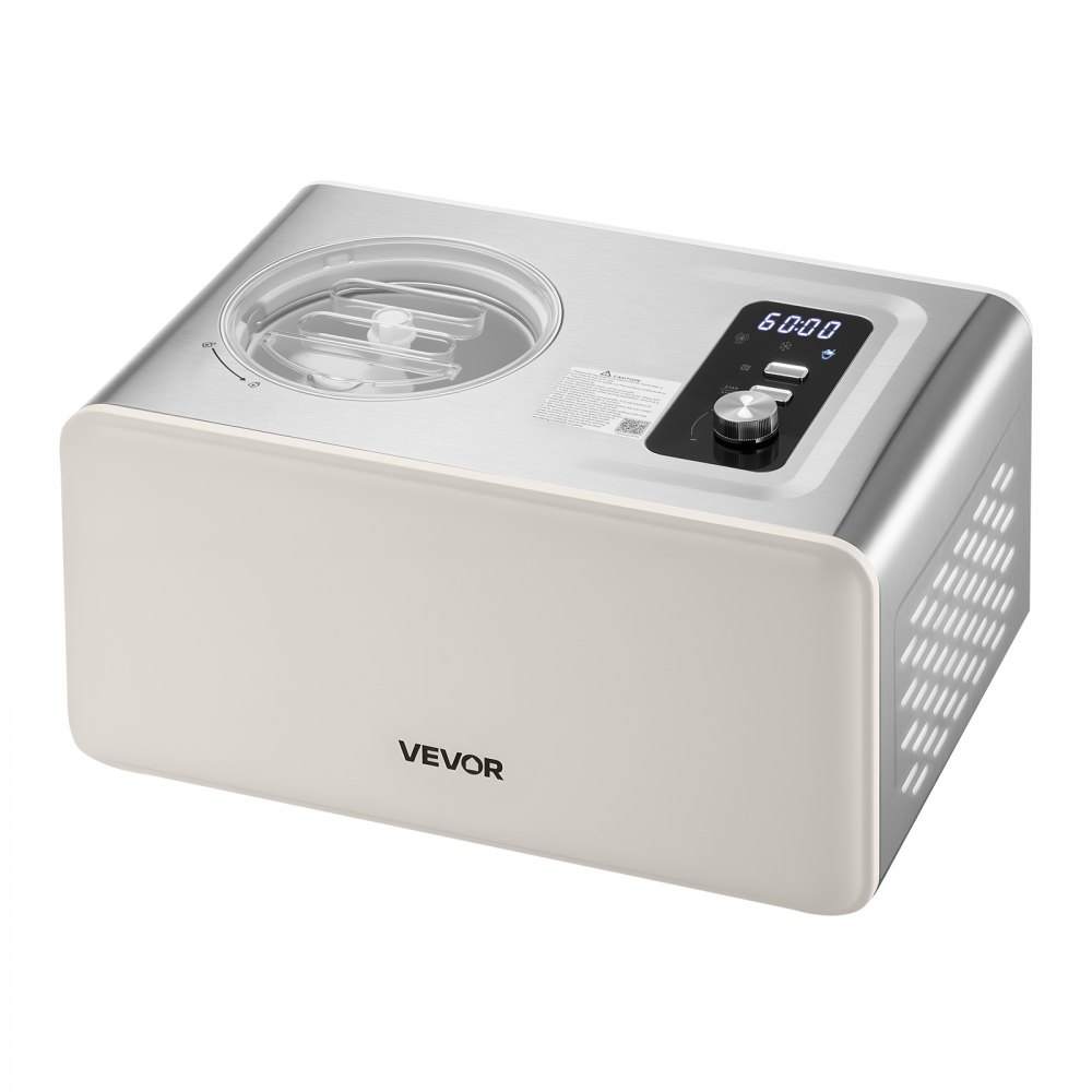 VEVOR Automatic Ice Cream Maker with Built-in Compressor, 2 Quart No Pre-freezing Gelato Maker, Electric Sorbet-Maker, 3 Modes Compressor Ice Cream Machine for Home Kitchen