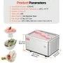 VEVOR Fried Ice Cream Roll Machine, 12.6" x 8.5" Stir-Fried Ice Cream Pan, Stainless Steel Rolled Ice Cream Maker with Compressor and 2 Scrapers, for Making Ice Cream, Frozen Yogurt, Ice Cream Rolls