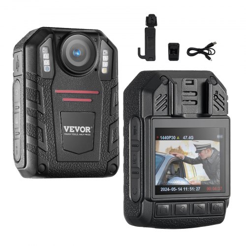 VEVOR 1440P HD Police Body Camera, 64GB Body Cam with Audio Video
