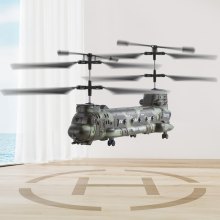 RC Helicopter 3.5 Channel Military Transport Mini Aircraft Toy for Kids Present