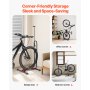 VEVOR Bike Rack, Upright Bike Stand Floor for 16 to 27.5 Inch Mountain & Road Bikes, Vertical & Horizontal Bicycle Stand for Secure Parking and Storage in Garage, Truck Bed, Indoor, Outdoor, Black