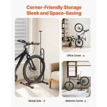 Bicycle Storage Floor Freestanding Bike Rack for 16 to 27.5 Inch MTB & Road Bike