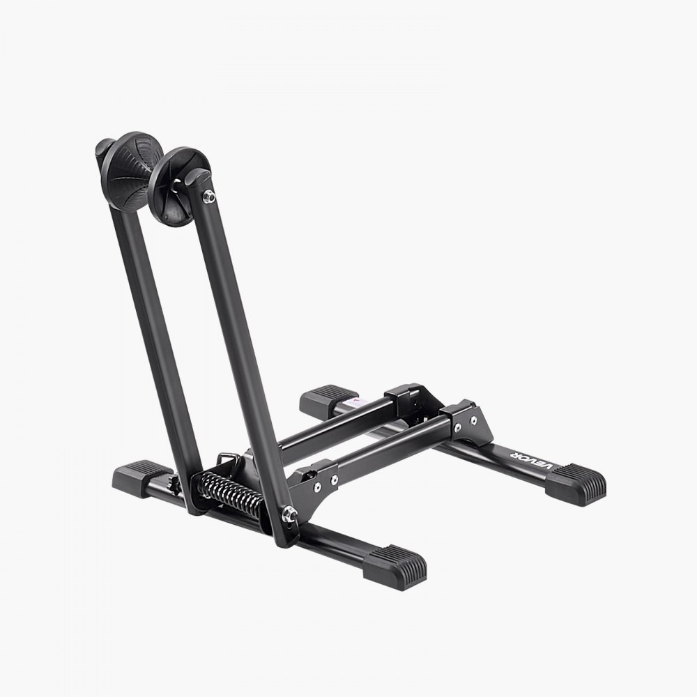 VEVOR Bike Rack, Fits 508 to 736.6 mm Mountain & Road Bikes, Alloy Steel Rust-Resistant Bike Floor Stand Rack, Foldable Bicycle Stand for Entryway, Garage, Home Bikes Parking & Storage, 1 Pack, Black