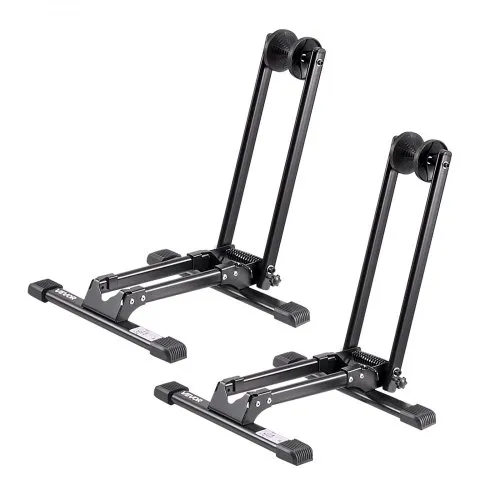 VEVOR Bike Racks 2 Pack, Fits 20 to 29 Inch Mountain & Road Bikes, Alloy Steel Rust-Resistant Bike Floor Stand Rack, Foldable Bicycle Stand for Entryway, Garage, Home Bikes Parking & Storage, Black