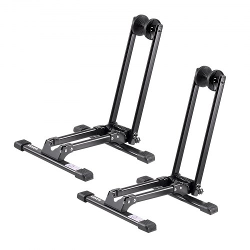 VEVOR Bike Racks 2 Pack, Fits 508 to 736.6 mm Mountain & Road Bikes, Alloy Steel Rust-Resistant Bike Floor Stand Rack, Foldable Bicycle Stand for Entryway, Garage, Home Bikes Parking & Storage, Black