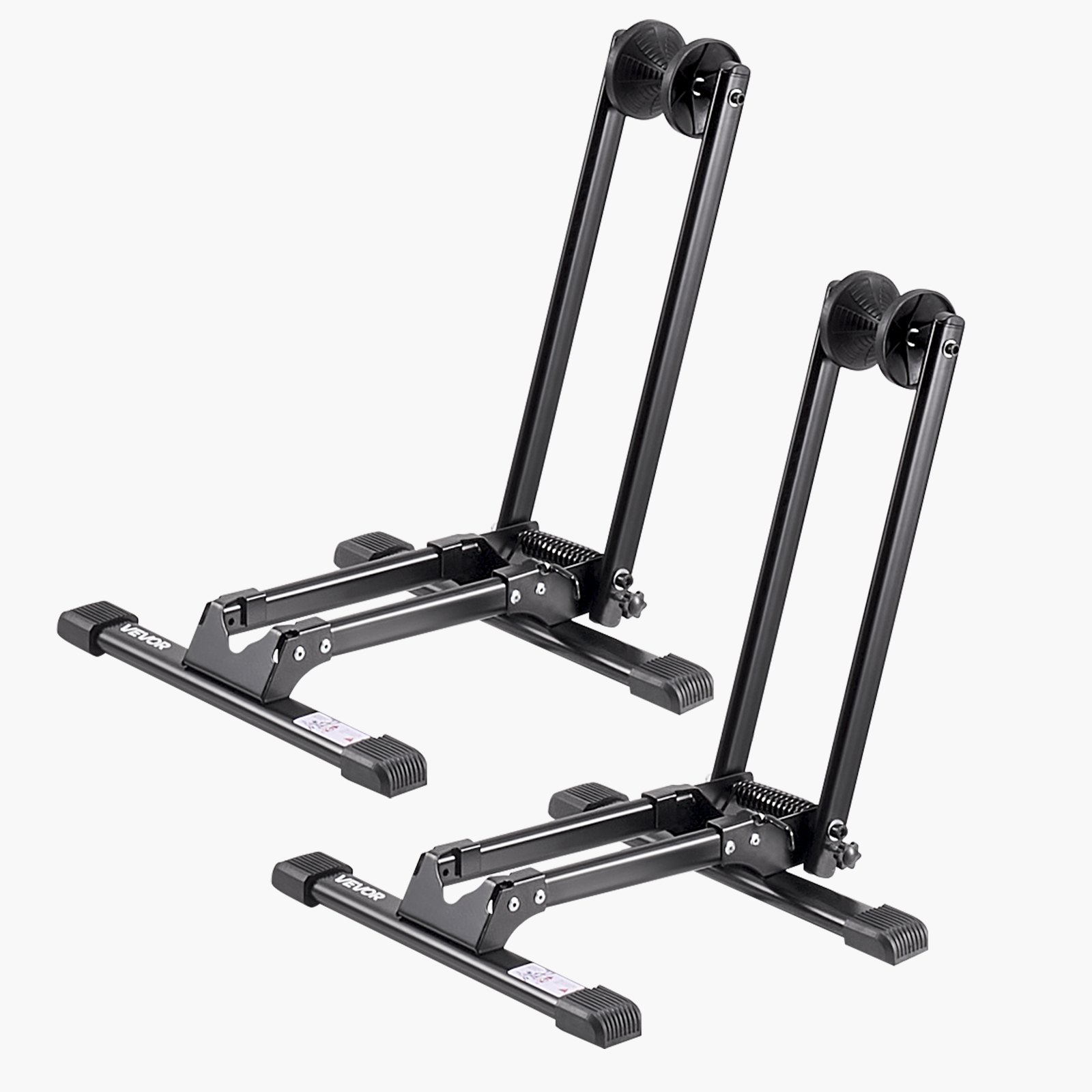 VEVOR Bike Racks 2 Pack, Fits 20 to 29 Inch Mountain & Road Bikes, Alloy Steel Rust-Resistant Bike Floor Stand Rack, Foldable Bicycle Stand for Entryway, Garage, Home Bikes Parking & Storage, Black