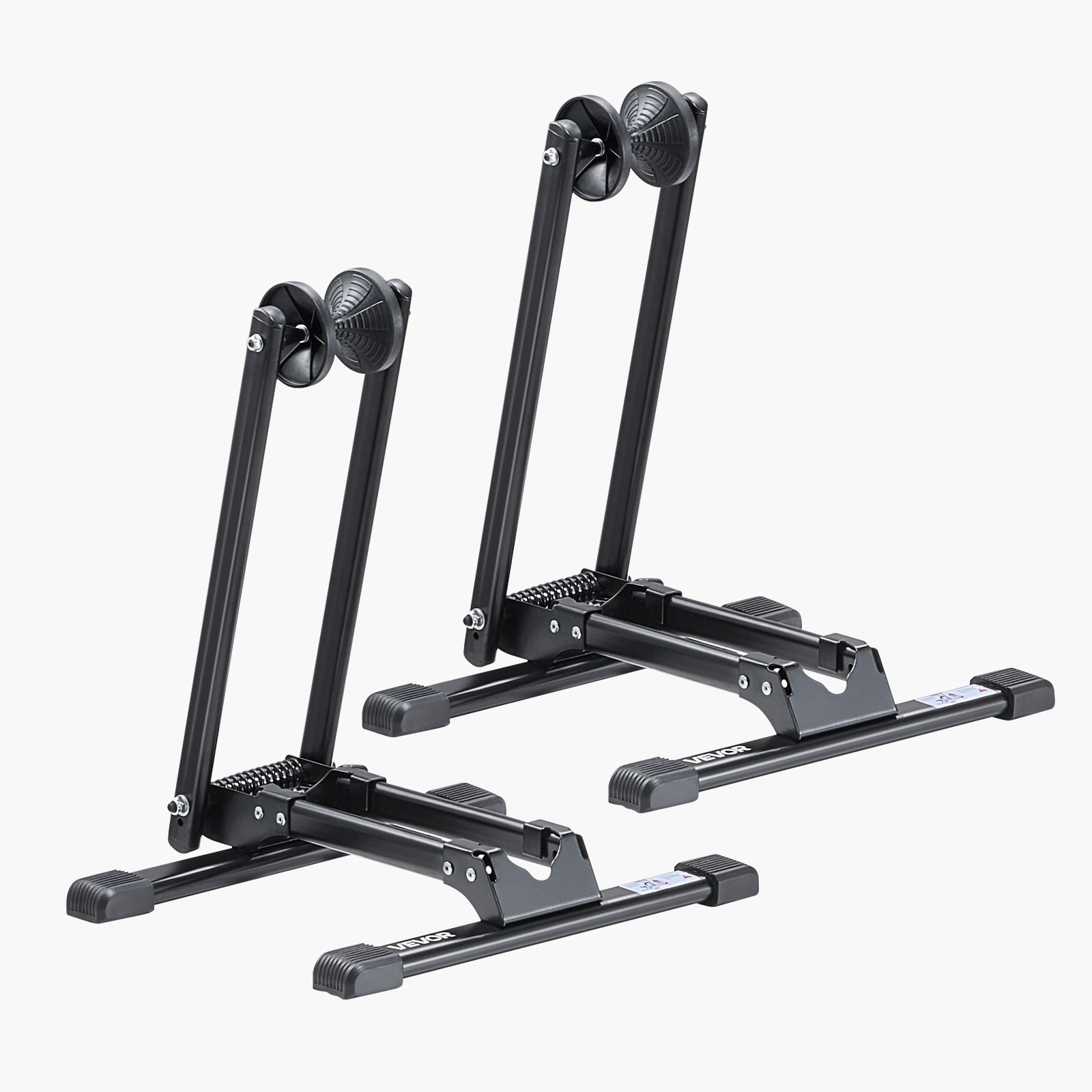 VEVOR Bike Racks 2 Pack, Fits 508 to 736.6 mm Mountain & Road Bikes, Alloy Steel Rust-Resistant Bike Floor Stand Rack, Foldable Bicycle Stand for Entryway, Garage, Home Bikes Parking & Storage, Black
