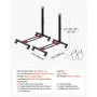VEVOR Bike Stand 2 Pack, Freestanding Vertical & Horizontal Bike Storage Rack, with Lockable Casters, Height Adjustable Carbon Steel Upright Garage Bicycle Floor Stand, for 508-737 mm Wheels, Black