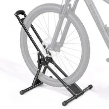 VEVOR Bike Stand, Foldable Freestanding Bike Storage Rack, Carbon Steel Garage Bicycle Floor Stand, Fits 20-29 in Wheel Diameters, Drill-Free Installation, Ideal for Garage, Apartment, Home, Black