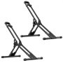 VEVOR Bike Stand 2 Pack, Foldable Freestanding Bike Storage Rack, Carbon Steel Garage Bicycle Floor Stand, Fits 508-737 mm Wheel Diameters, Drill-Free Installation, for Garage, Apartment, Home, Black