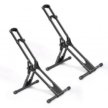 VEVOR Bike Stand 2 Pack, Foldable Freestanding Bike Storage Rack, Carbon Steel Garage Bicycle Floor Stand, Fits 20-29 in Wheel Diameters, Drill-Free Installation, for Garage, Apartment, Home, Black