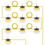 VEVOR - Guirnalda de luces para construcción de 30 m, 100 W, 10 000 lm, 10 unidades, 5000 K, IP65 resistente al agua, con ganchos para colgar, para obras de construcción, iluminación temporal en interiores y exteriores, homologada por ETL