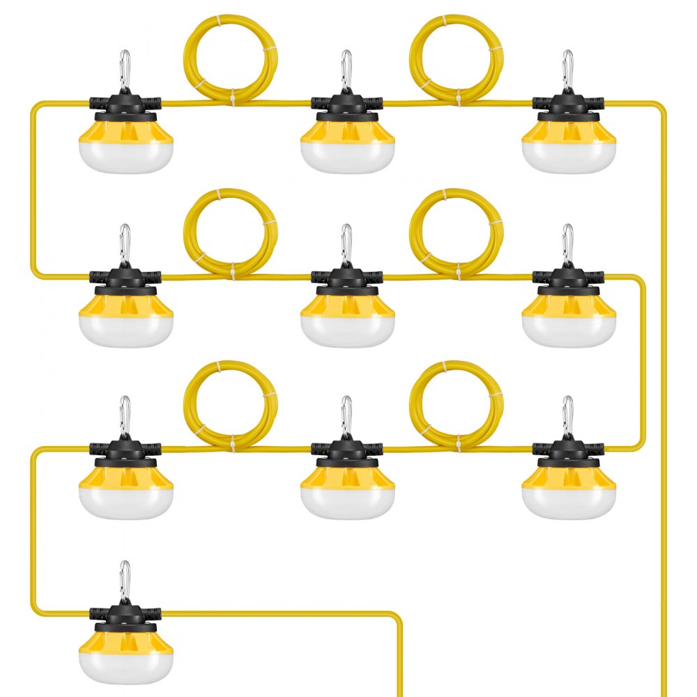 VEVOR 30.5 m Construction String Lights 100W 10000LM Connectable Waterproof