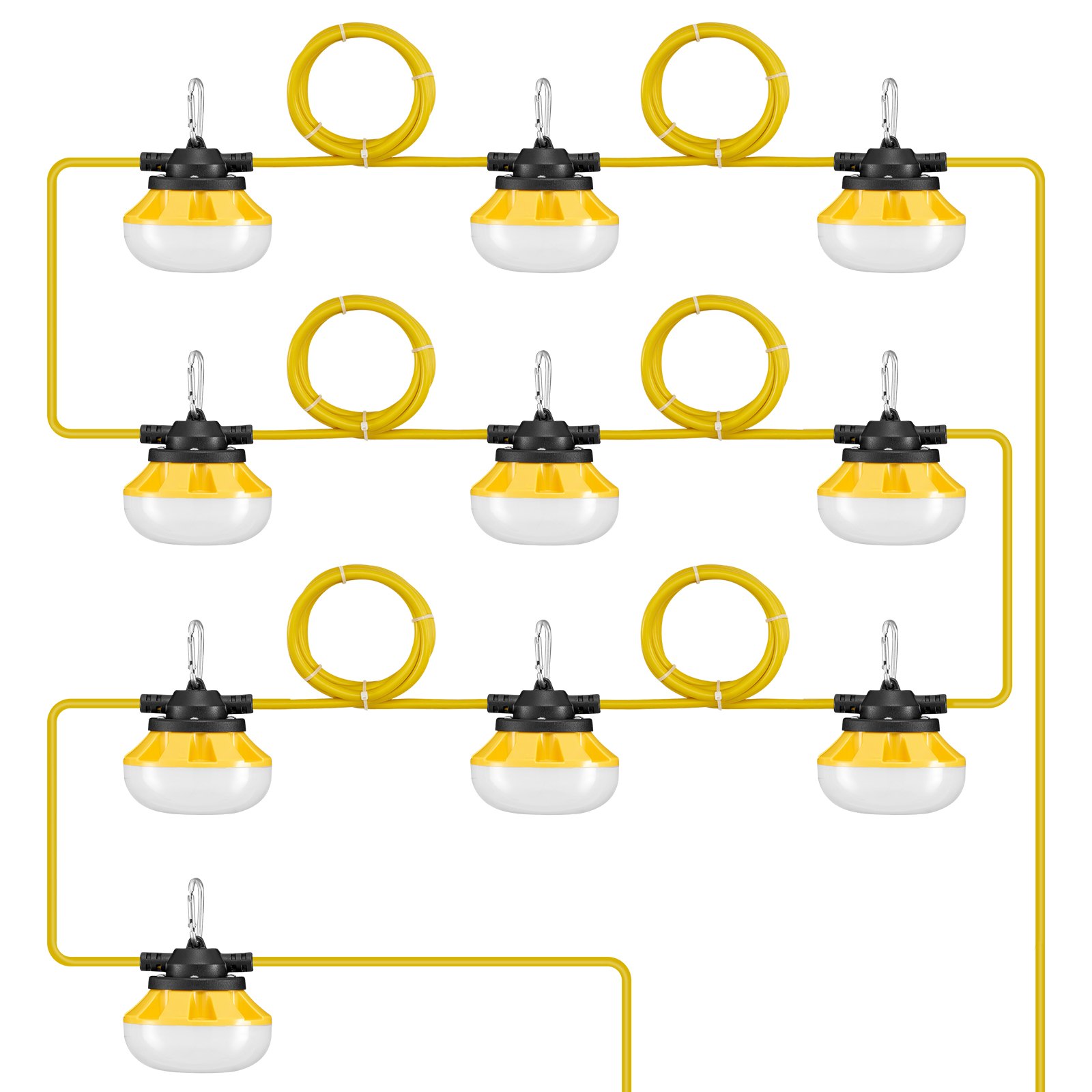 VEVOR 30.5 m Construction String Lights 100W 10000LM Connectable Waterproof